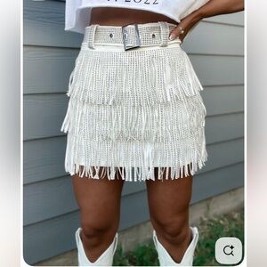 Western Bling White Skort